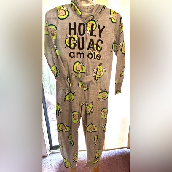 Justice, one piece, hooded zip up  “Holy Guacamole” size 8 avocado - Picture 2 of 7
